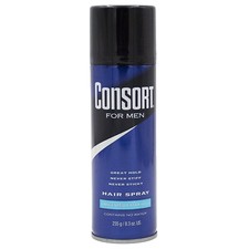 Consort Aerosol Hair Spray for Men Extra Hold, Unscented, 8.3 oz