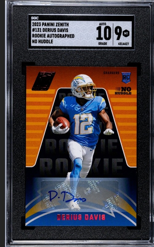 2023 Zenith Derius Davis Auto RC No Huddle #131--LOS ANGELES CHARGERS 