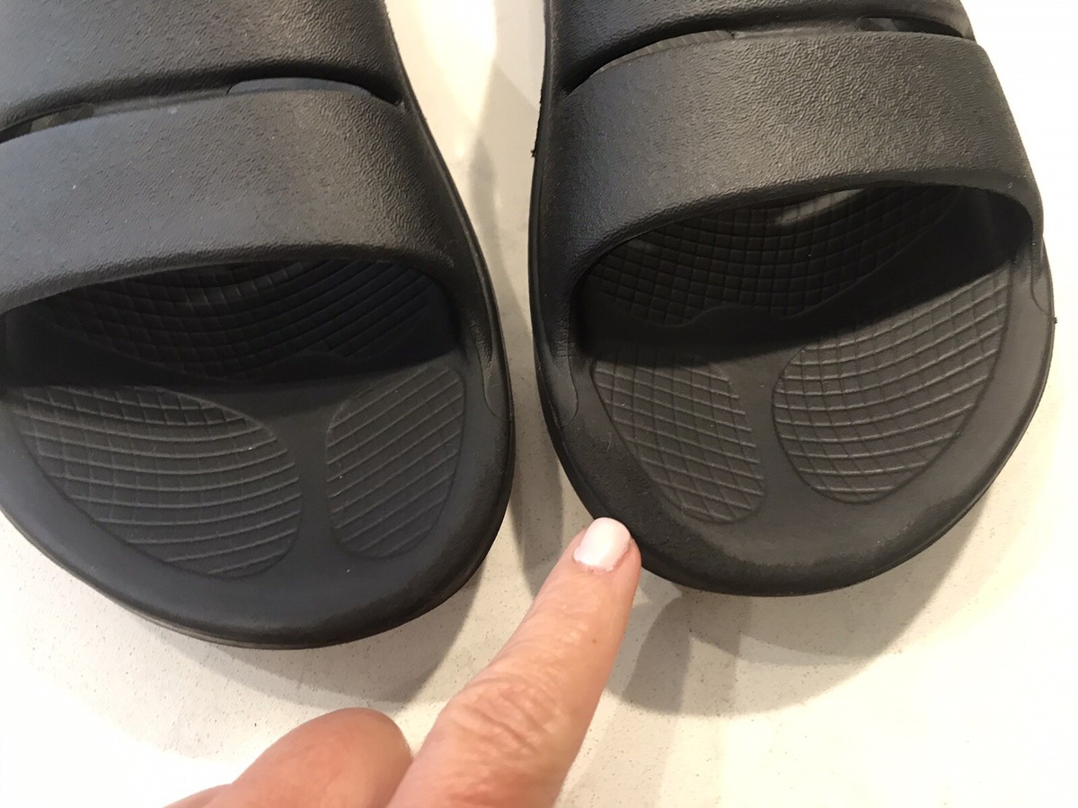 Oofos Ooahh Slide Sandals BLACK Recovery Comfort Sport Shoes