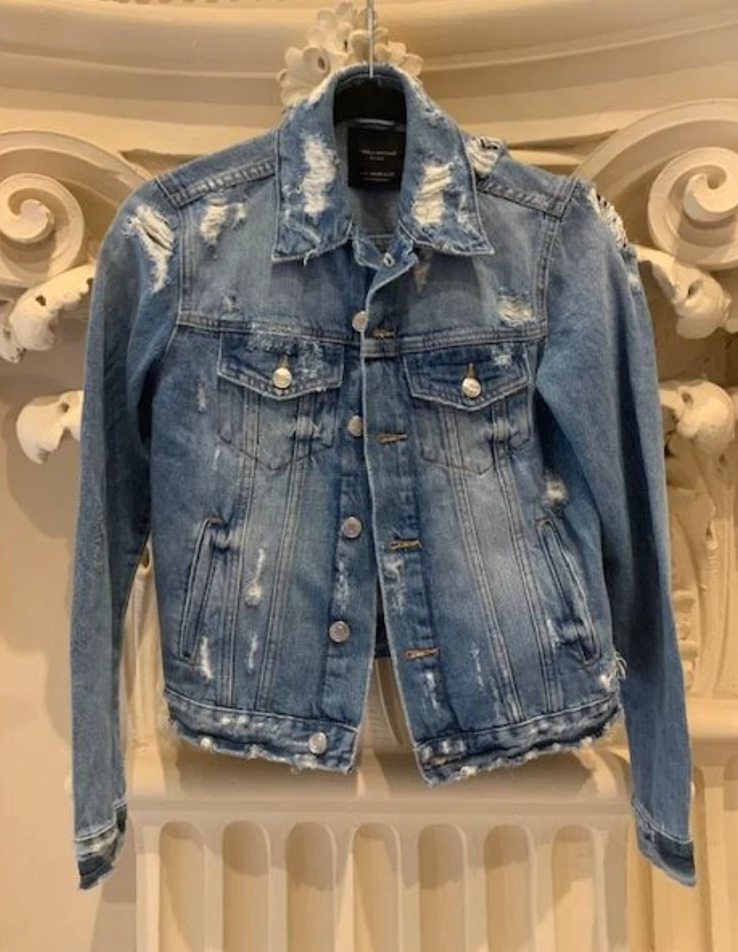 Zara | Jackets & Coats | Zara Distressed Denim Jacket Us 2 Great Condition  | Poshmark