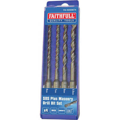 Faithfull 4-teiliges SDS Plus Bohrer-Set