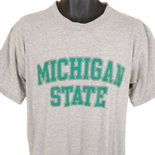 Vintage Michigan State Spartans T Shirt Mens Size Large Gray 90s Made In USA