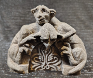 Miniature, Gargoyle, Mischief, Stone Look, Art Sculpture, 5" Mythical Creature
