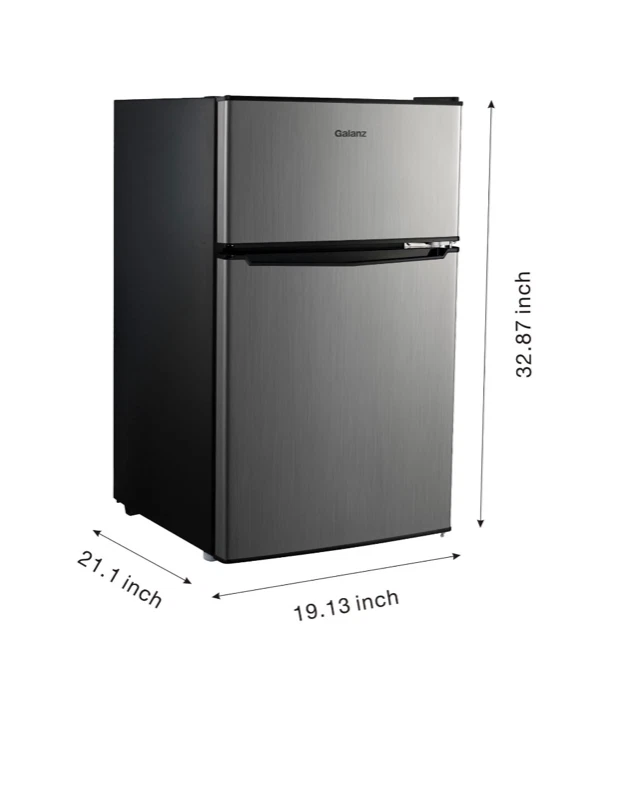 New 3.1 Cu ft Two Door Mini Fridge with Freezer Small Cooler Dorm
