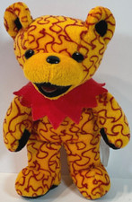 vtg 90s Grateful Dead 7" FIRE bear Liquid Blue plush teddy bear