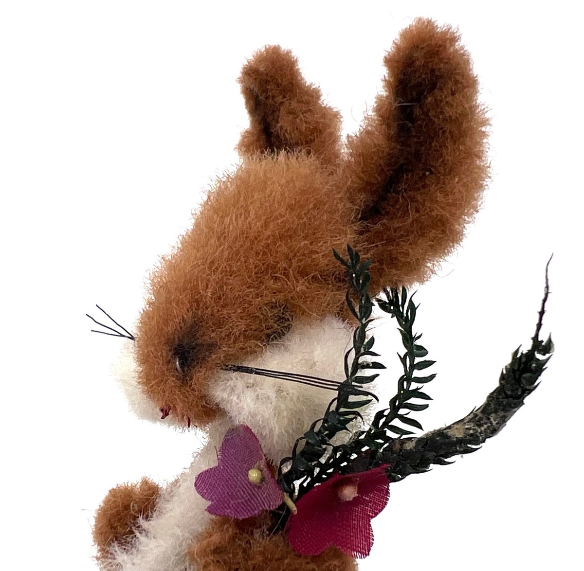 Ara Austria Brown Rabbit 1960s Toy Figure Wool Chenille Stem 3in