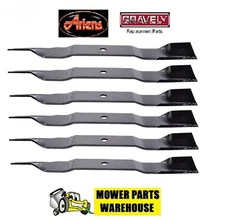 6 REPL ARIENS GRAVELY ZTX IKON X XL LAWN MOWER BLADES 04771200 52" DECK