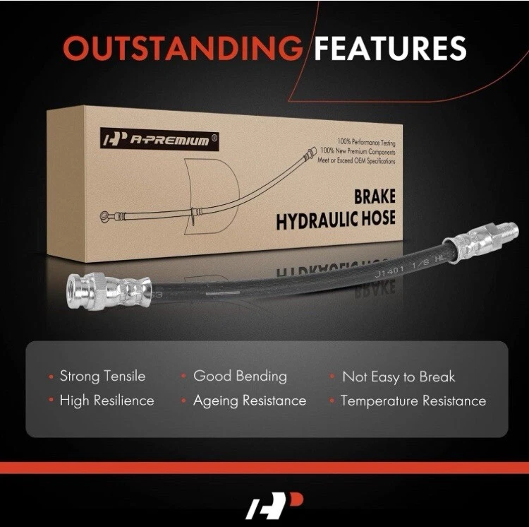 Rear Outer Brake Hydraulic Hose for Fiat 500 12-19 SOHC Battery EV (EV/BEV) - Image 2 of 4