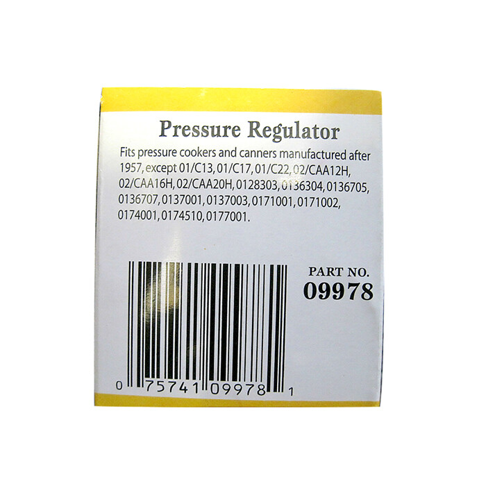 Presto 09978 Pressure Cooker Canner Pressure Regulator Genuine