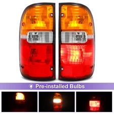 Pair Tail Lights Lamps Rear Brake Lights w/Bulbs For 1995-2000 Toyota Tacoma
