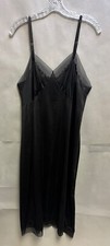 Vintage 1960s Seamprufe Black Nylon Slip Women's Size 42 Adjustable Strap