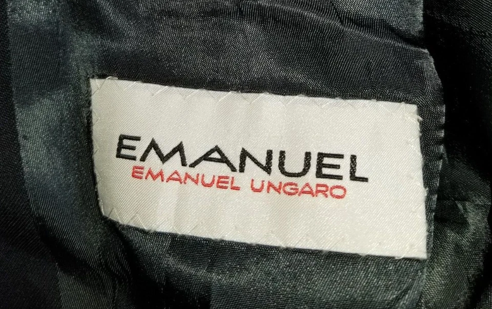 Blazer Hombre-EMANUEL UNGARO-azul Marino 100% Lana Forrado 3 Botones-52R Foto 4 de 4