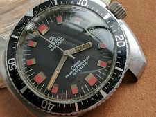 Subacqueo vintage anni 70 OK Breil Sub 200 M con patina, custodia tutta SS, PUW 1461 Mvmt