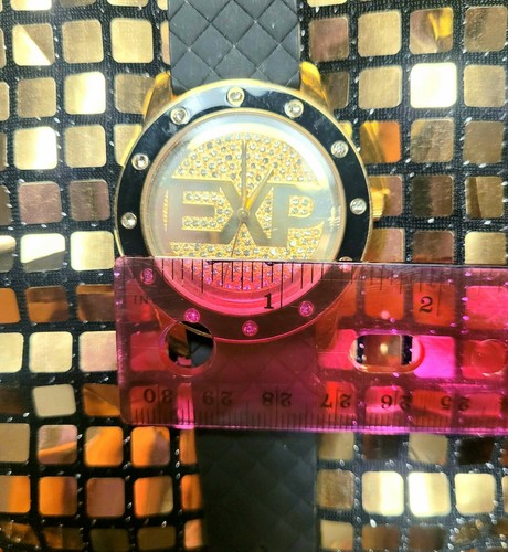 Reloj Express Tono Dorado con Correas de Silicona Negras Necesita Batería Precioso Reloj - Imagen 9 de 10