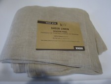 1 West Elm sheer linen Curtain drape panel 108 flax New
