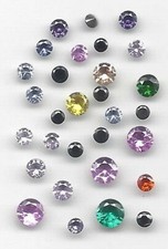 Cubic Zirconia Round / Various Colours Fac - 1mm to 4mm - Approx 30 Pk - LT12