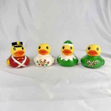 Infantino Christmas Holiday Rubber Ducks Set of 4 NEW