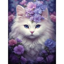 Diamond Painting Kits for Adults, Cat Round Full Drill Diamond Art Kits, Cat A