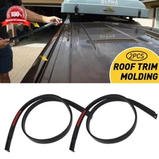 2X Roof Drip Trim Molding Left & Right Black For 2007-2021 Toyota Tundra Crewmax