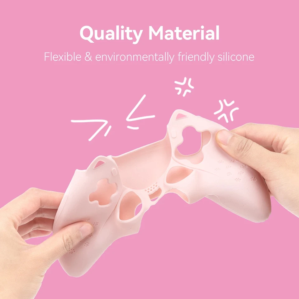 PS5 DualSense Controller Silicone Skin Grip Cover | Kawaii Cat Paw Pink - Image 4 of 4