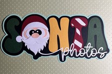 Family Santa Photos Holiday Die Cut Title. Multi-layered. Hand-crafted.