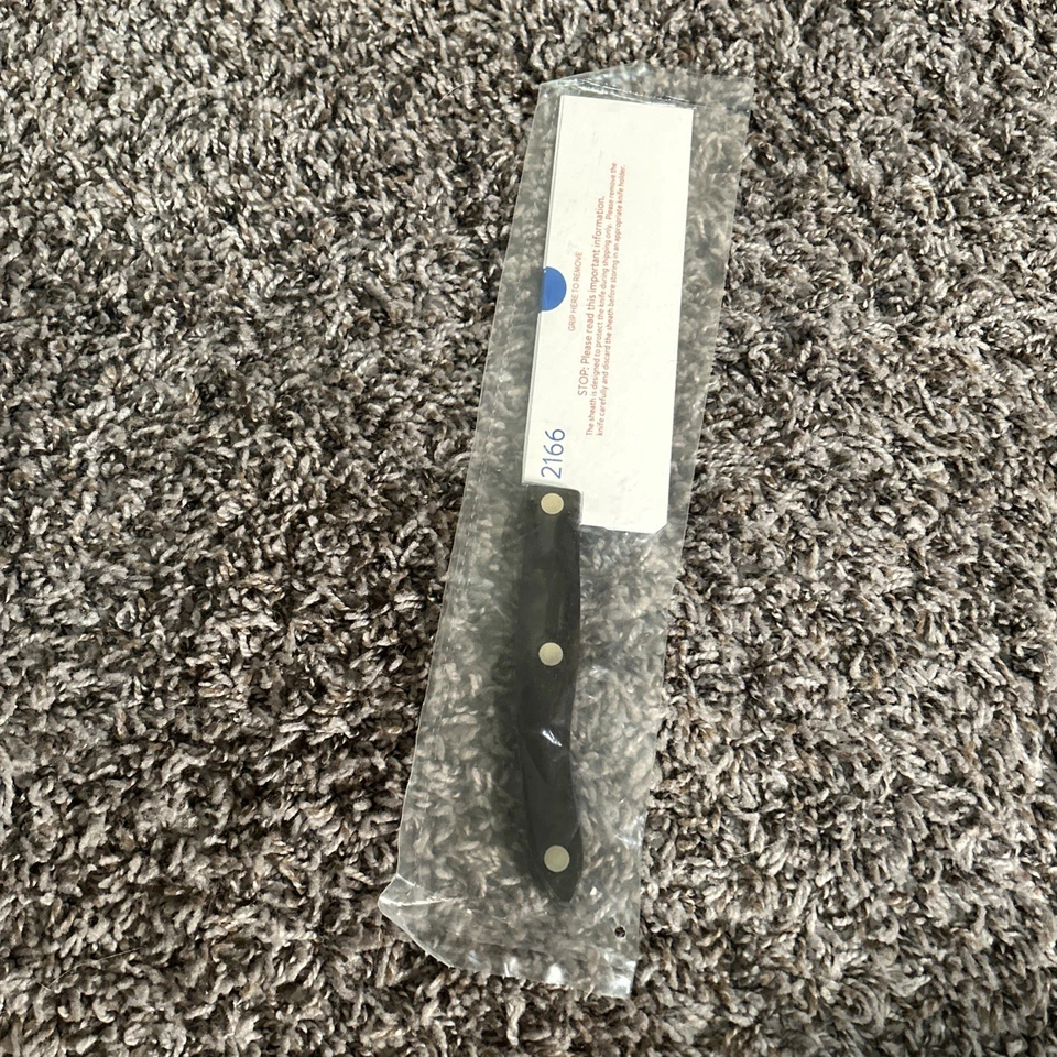 2166 Cutco 5” Santoku Style Chef Knife Classic Brown Handle - Image 2 of 4