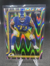 2025 Topps Chrome Silver Raywave Refractor Steve Avila Los Angeles Rams