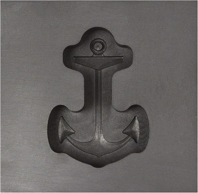 Medium - Anchor 3D Graphite Ingot Mold for Precious Metal Casting Gold Silver Co