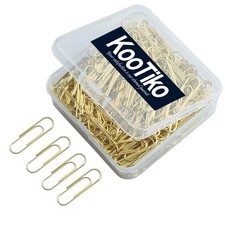 Gold Cute Paper Clips Small, 300 Pcs Smooth Stainless Steel Paperclips Small ...