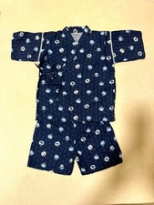 Dinosaur Jinbei for Boys 110cm Navy Kids Summer Traditional Japanese Clothing Ja