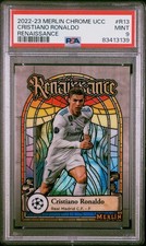 Cristiano Ronaldo 2022-23 Merlin Chrome UCC Renaissance Case Hit PSA 9 R13 SP