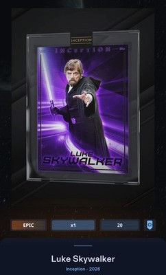 Luke Skywalker - Purple 250cc Encased Epic Star Wars Card Trader Inception S2