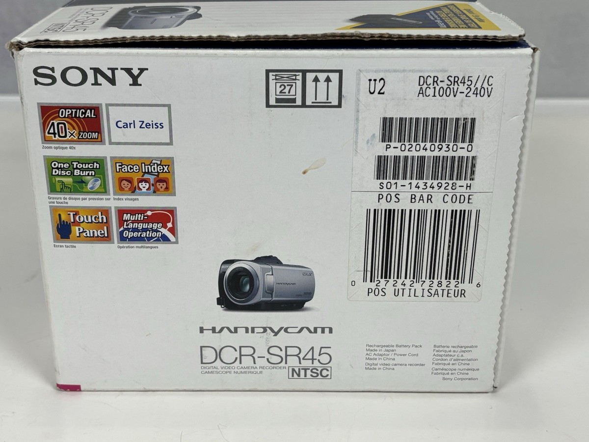 Sony DCR-SR45 Handycam 30GB HDD 40x Zoom Tested w/ ALL Original