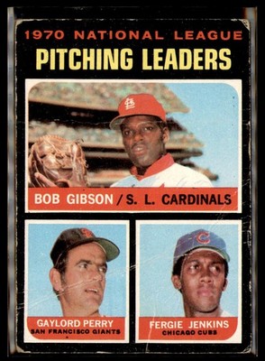 1971 Topps #70 1970 National League Pitching Leaders (Gibson / Gaylord / Fergie)