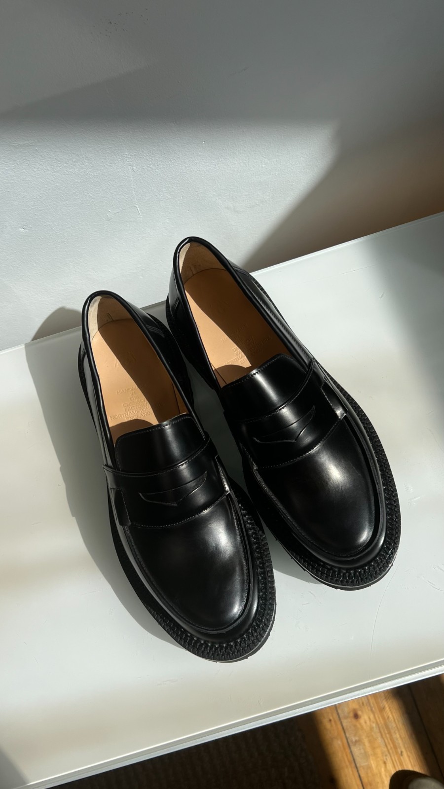 Grenson Epsom Triple Welt Loafers Black Leather UK 10.5 G:One Handcrafted image 10