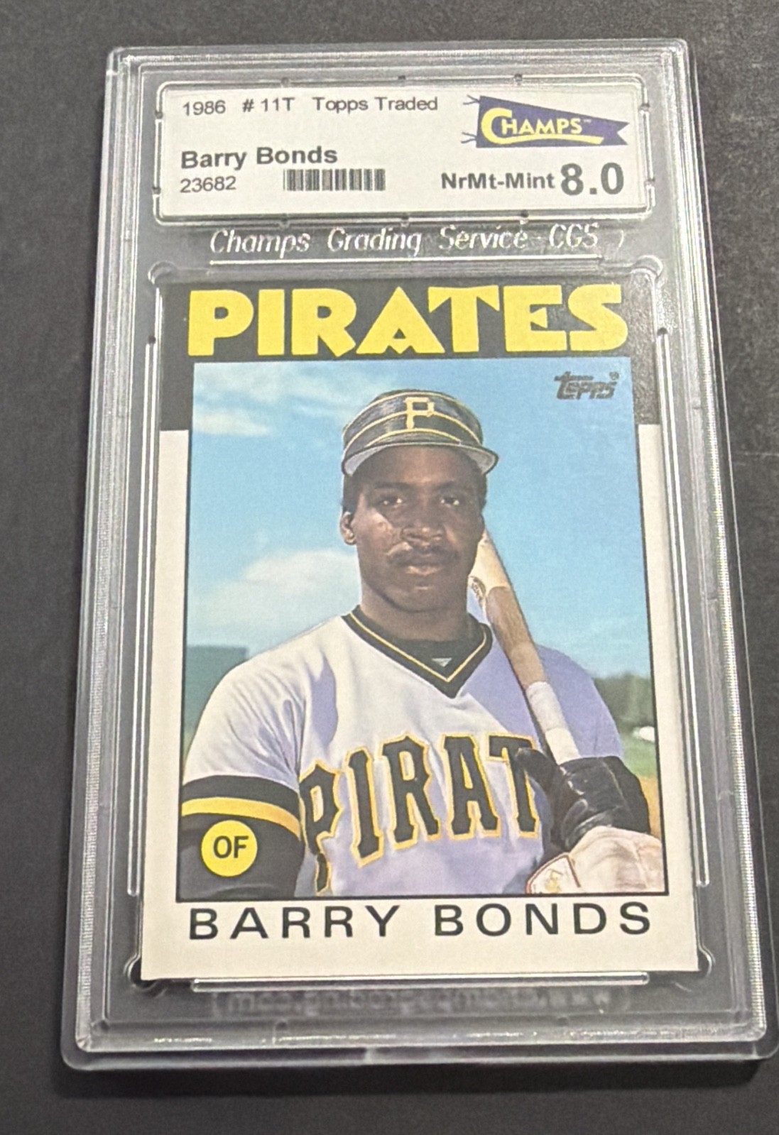 1986 Topps Traded - Barry Bonds #11T (RC) Champs Graded 8