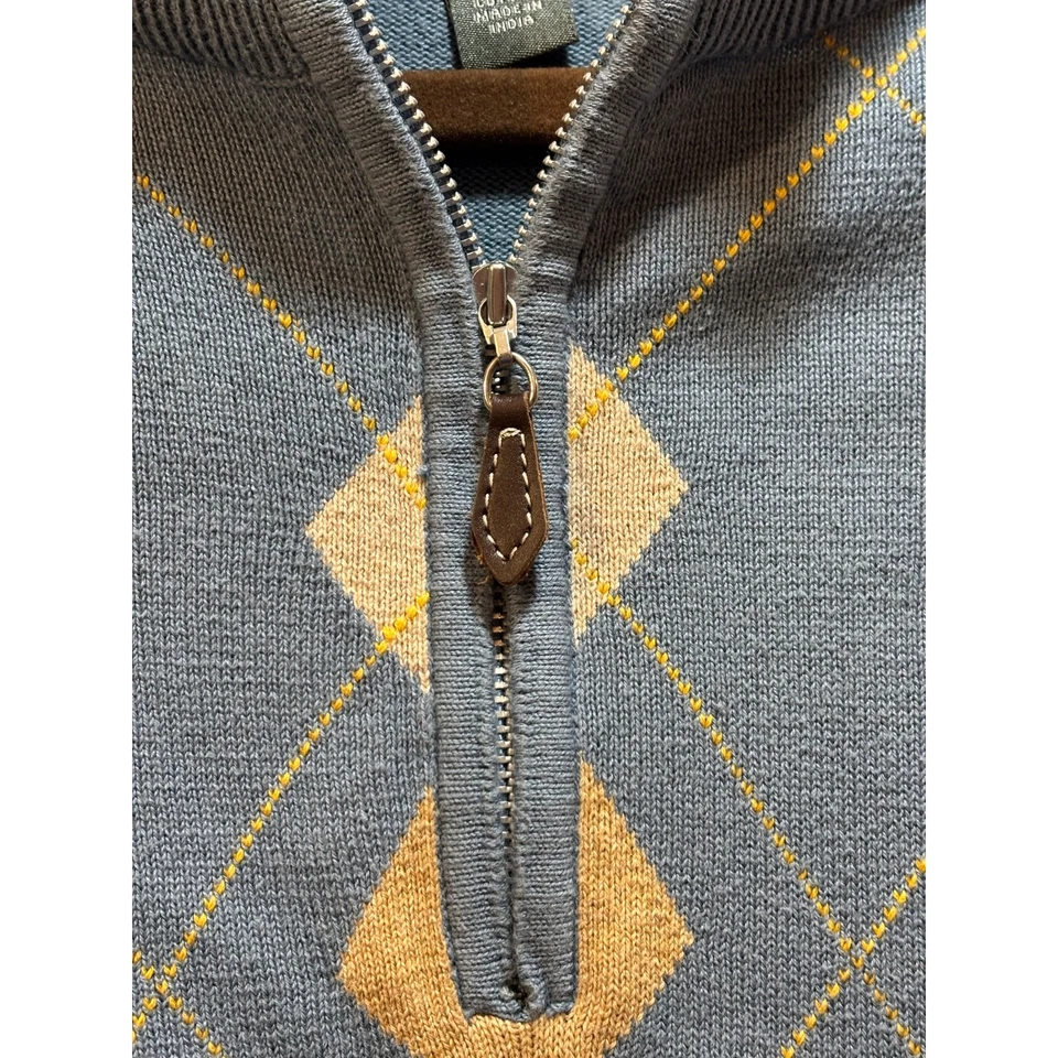 Lyle and Scott Golf Sweater Vest Blue Argyle men’s large - Image 3 of 4