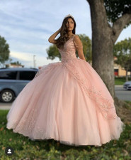 Glitter Pink Quinceanera Dresses Off The Shoulder Sweet 16 Vestido Ball Gown