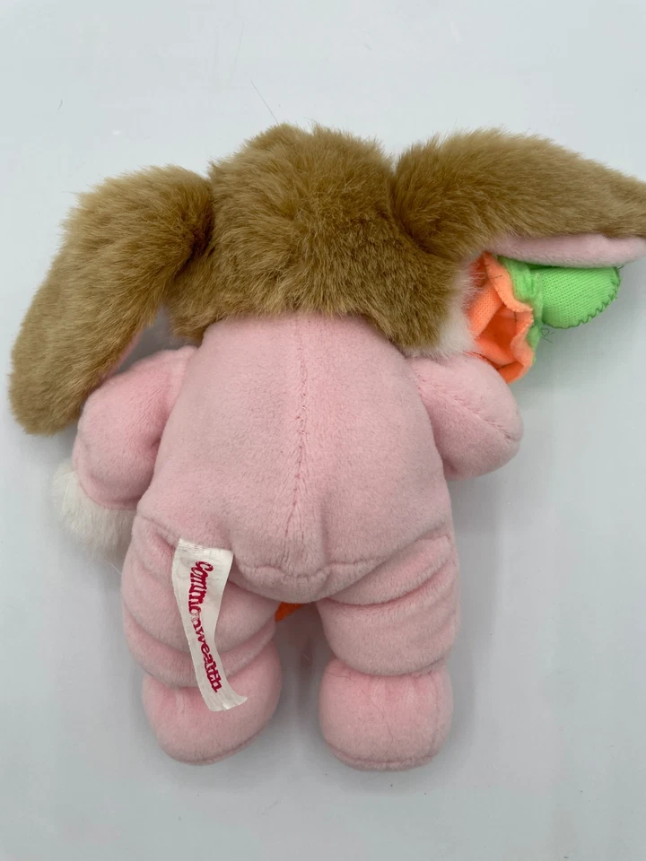 Commonwealth Pink Bunny Rabbit Squeaker Pajamas Plush Carrot Blanket Orange 7" - Image 3 of 4