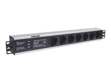 Intellinet 714006 1.5U Single Phase Aluminum Black 7 Outlet s AC Type F With
