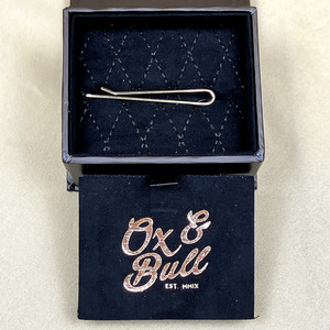 Authentic Ox & Bull Trading Co. Gold Plated Engravable Tie Bar NIB