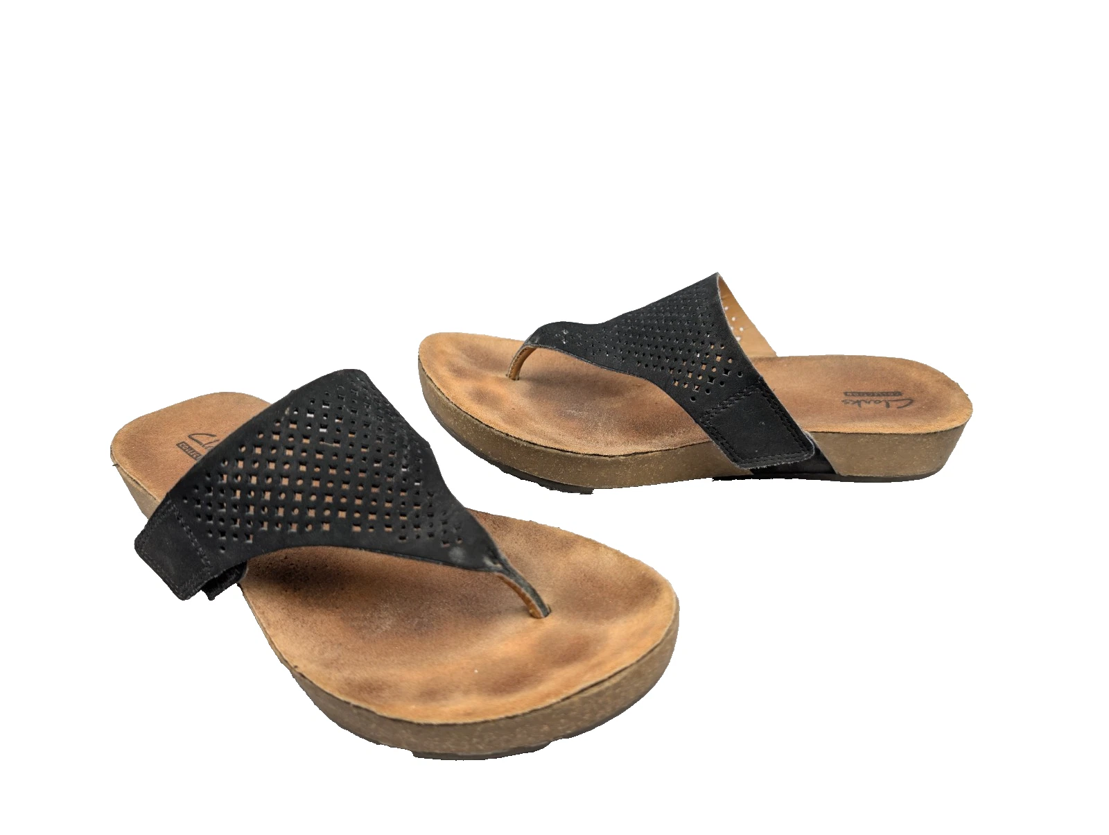 Sandali donna Clarks Aeron Logan 7 5 infradito infradito in pelle nera