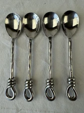 LOT of 4 Gourmet Settings TWIST Loop Teaspoons