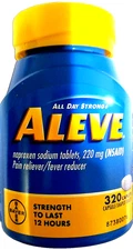 Aleve Pain Reliever Naproxen Sodium 220 mg 320 Caplets EXP 08/2027