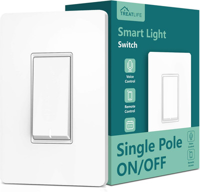 Single Pole Smart Light Switch, Neutral Wire Required, 2.4Ghz Wi-Fi Light Switch
