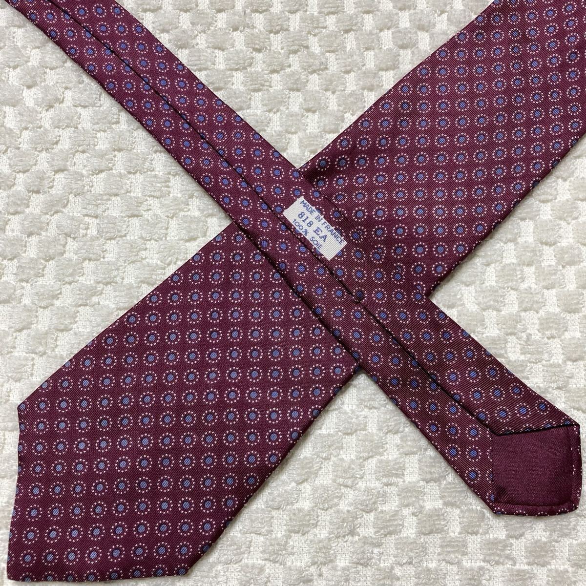Good Condition HERMES Tie Small Pattern Circle Do… - image 4
