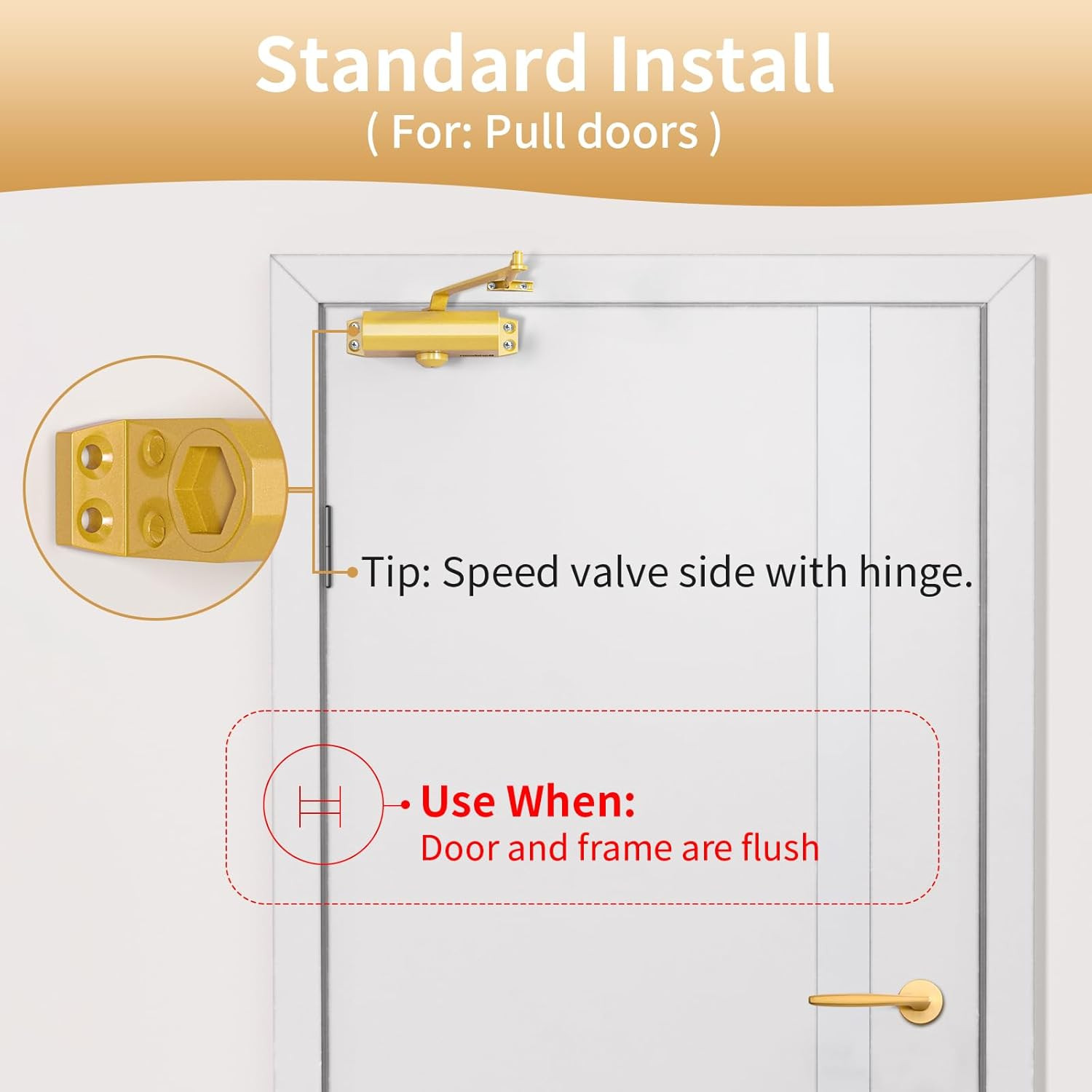 Door Closers Commercial, Hydraulic Door Closer with Hold Open, Heavy Duty Doo...