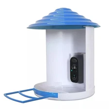 Smart Bird Feeder with Solar Powered Camera 1080P HD AI Identify PIR Motion Auto