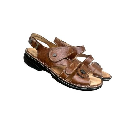 Finn Comfort Gomera Cognac   Leather Sandls. SZ. .38.