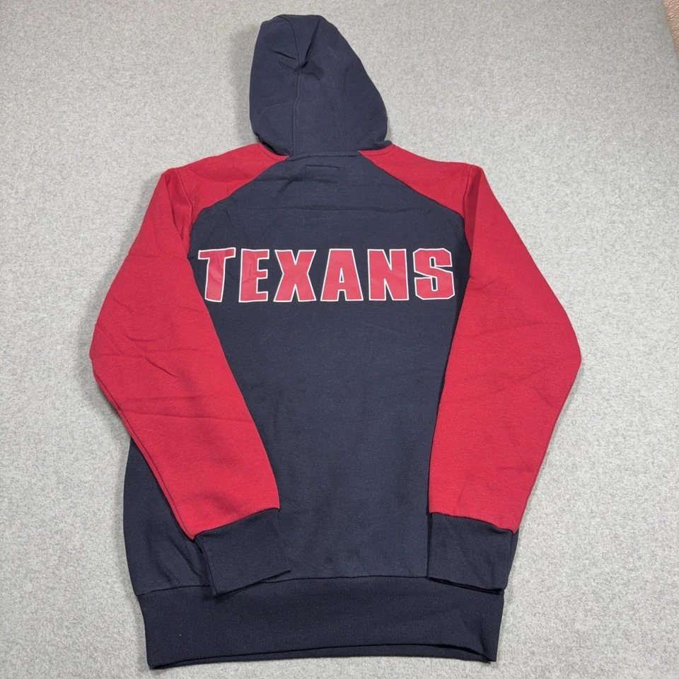Houston Texans Hoodie Mens Small Colorblock Big Logo Spellout Pullover Fleece - Image 3 of 4
